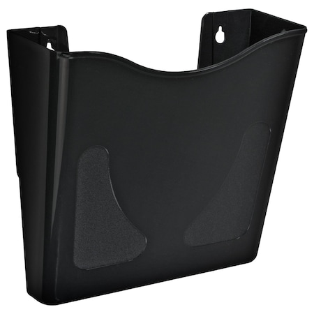 Azar Displays Wall Mount File Holder, Black, Acrylic, 9.5" W, 10" L, 3.75" D 250088-BLK-2PK